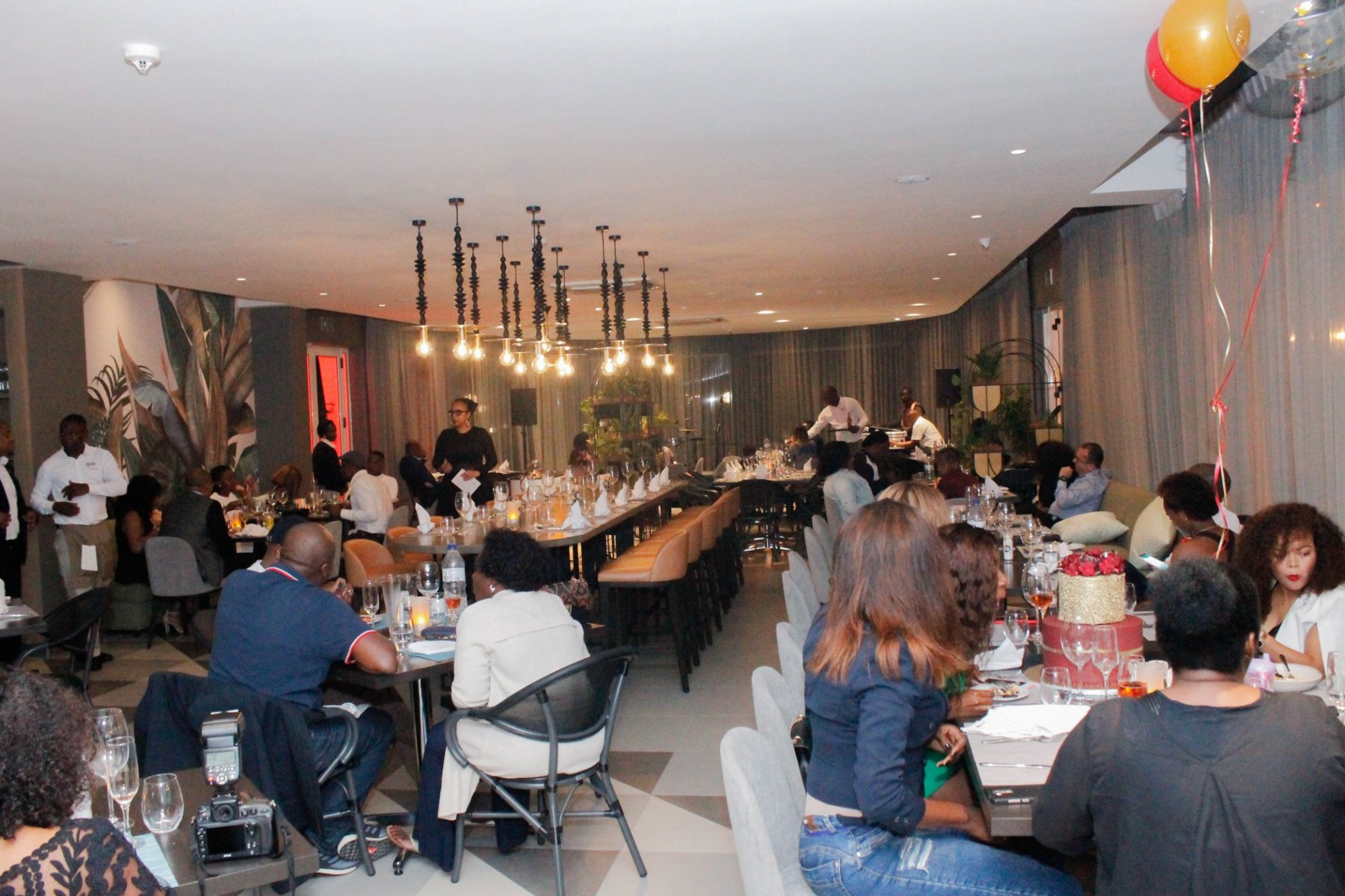 Guests seated at a corporate dinner
