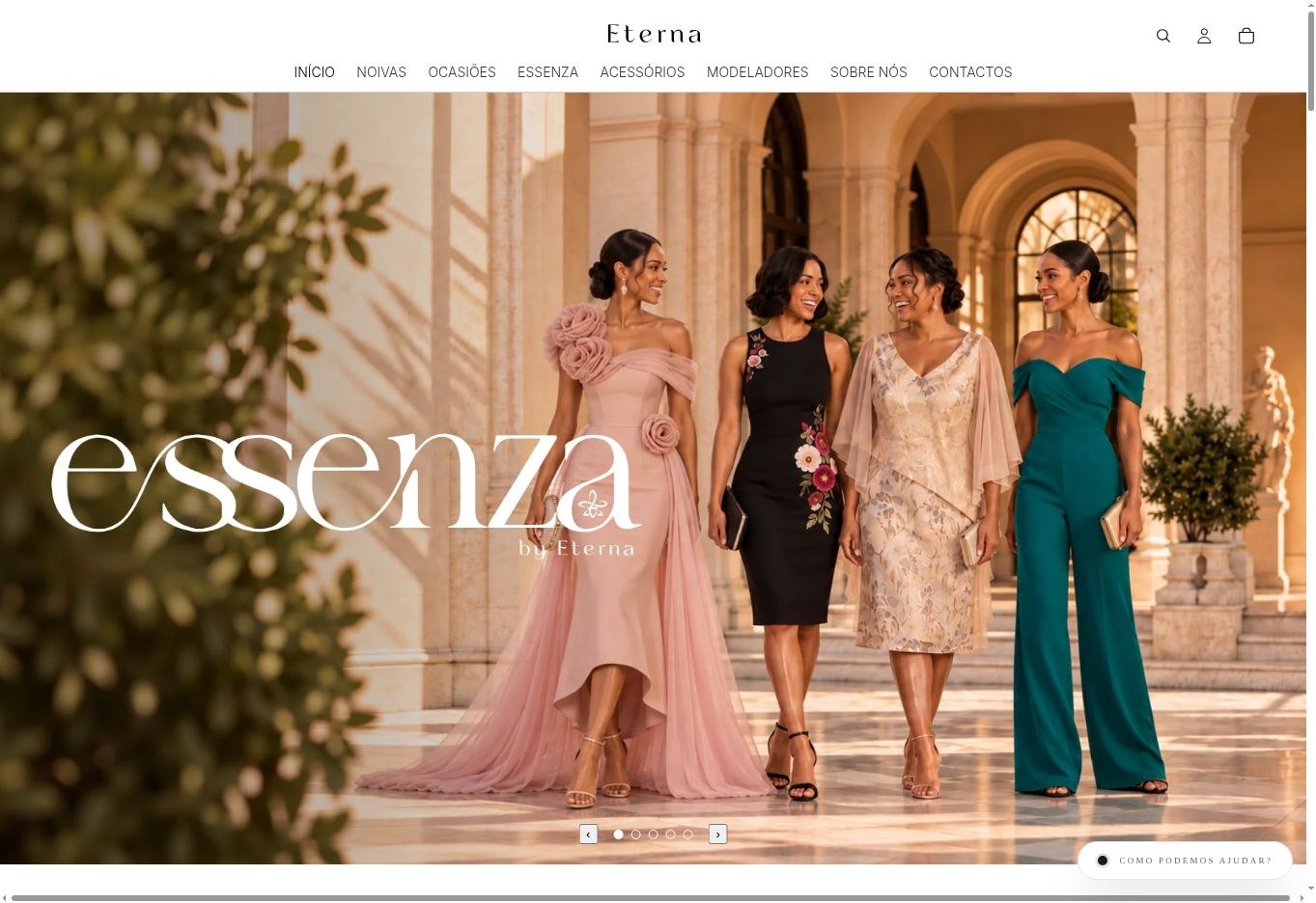Screenshot of the Eterna website homepage