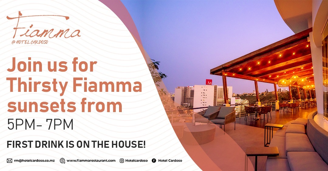 Fiamma sunset invitation graphic design for Fiamma · Hotel Cardoso