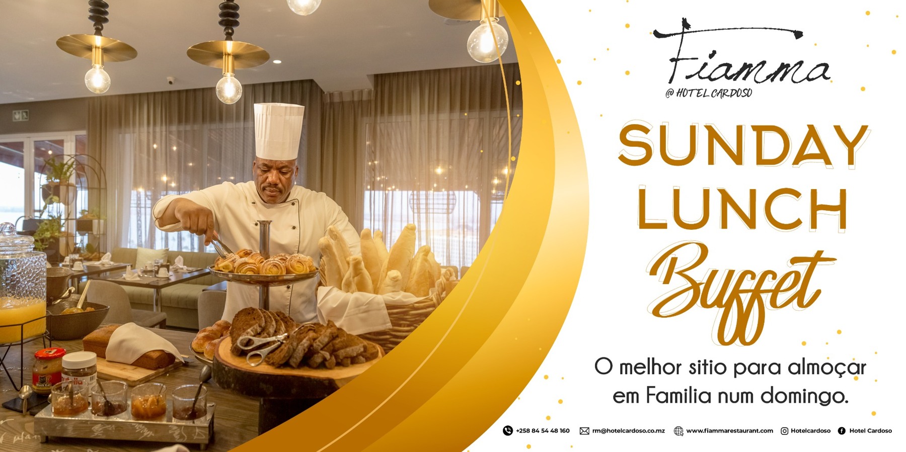 Sunday Lunch Buffet graphic design for Fiamma · Hotel Cardoso